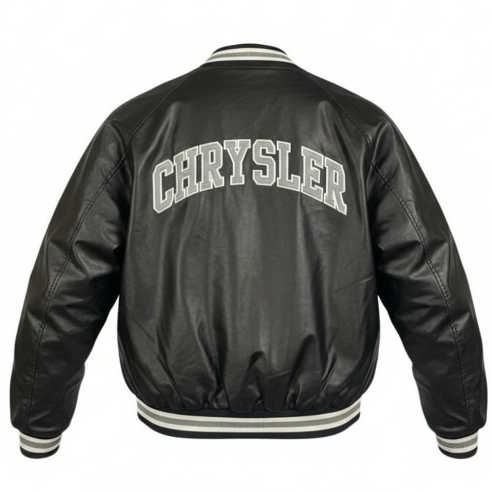 Chrysler 2005 Vintage Faux Leather Black Jacket Sise XL
Varsity Bomber Collector
